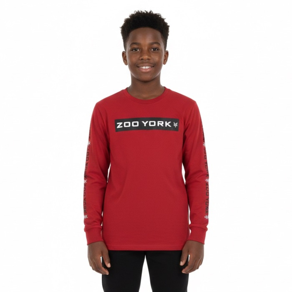 Zoo York Youth Boy Size 14 Large Red Long Sleeve Shirt